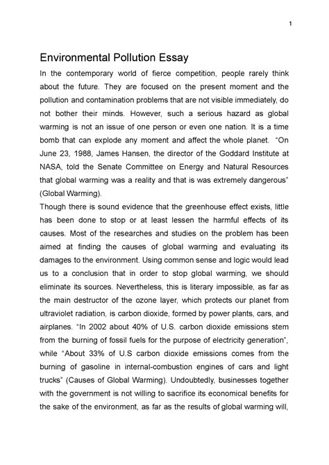 environment and human beings essay